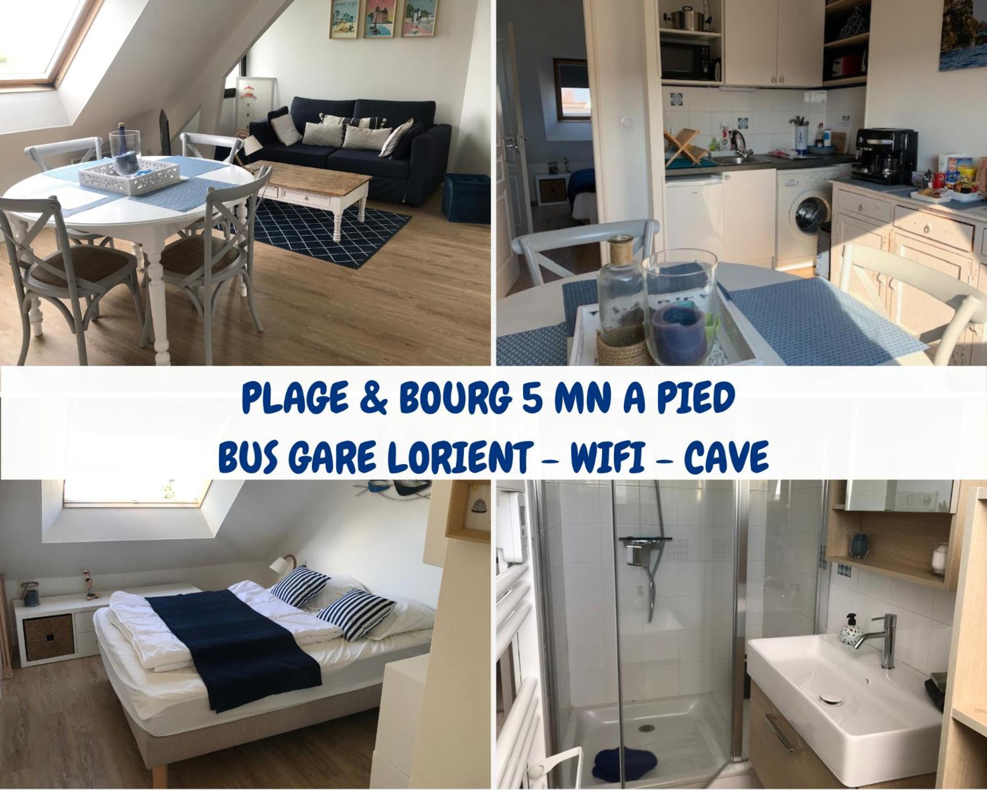 Apartamento Larmor Plage, T2 cosy, 4 pers, 3mn plage, parking privé, tout à pied ! Exterior foto